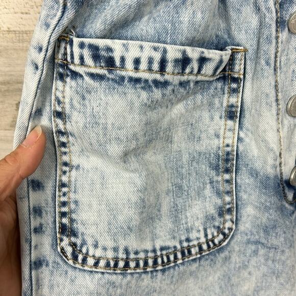 Blank NYC womens extra small button boho Denim shorts romper new elastic waist - Picture 6 of 10